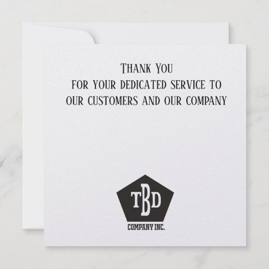 FAUX GOLD 10-jarig aantal werknemers Bedankkaart (Achterkant)