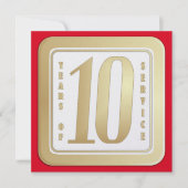 FAUX GOLD 10-jarig aantal werknemers Bedankkaart (Voorkant)