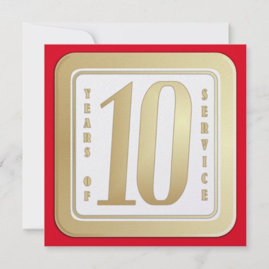 FAUX GOLD 10-jarig aantal werknemers Bedankkaart (Voorkant)