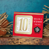 FAUX GOLD 10-jarig aantal werknemers Fotoplaat (Zijkant)