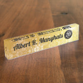 Faux gold 20 jaar werfprijs naambordje (Zijkant)