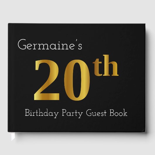 Faux Gold 20e verjaardag Party Gastenboek (Voorkant)