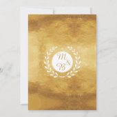 Faux Gold 50th Wedding Jubileum Uitnodiging (Achterkant)