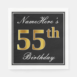 Faux Gold 55th Birthday + aangepaste naam Servetten