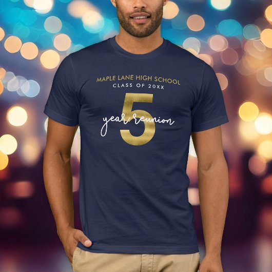 Faux Gold 5 jaar klasse reünie T-shirt