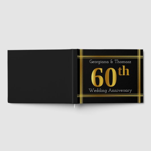 Faux Gold 60th Wedding Jubileum Gastboek Gastenboek (Volledig)