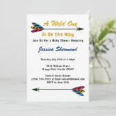 Faux Gold A Wild One Tribal Arrow Baby shower Kaar Kaart (Staand voorkant)