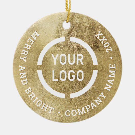 Faux Gold aangepast ornament met logo (Voorkant)