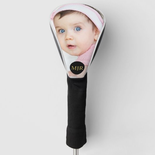 Faux Gold | Aangepaste foto | Monogram op maat Golfheadcover (Voorkant)