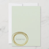 Faux Gold Abstract Cirkel Design Mint Sage Name Notitiekaartje (Voorkant)