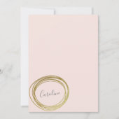 Faux Gold Abstract Cirkel Ontwerpscriptnaam Notitiekaartje (Voorkant)