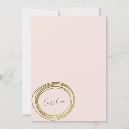 Faux Gold Abstract Cirkel Ontwerpscriptnaam Notitiekaartje (Voorkant)