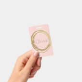 Faux Gold Abstract Cirkelontwerp met naam Badge (Handheld)