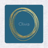Faux Gold Abstract Cirkelontwerp met naam Labels (Design 2)