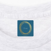 Faux Gold Abstract Cirkelontwerp met naam Labels (Aangebracht)