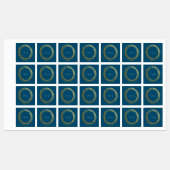 Faux Gold Abstract Cirkelontwerp met naam Labels (Vel)