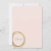 Faux Gold Abstract Cirkelontwerp met naam Notitiekaartje (Voorkant)