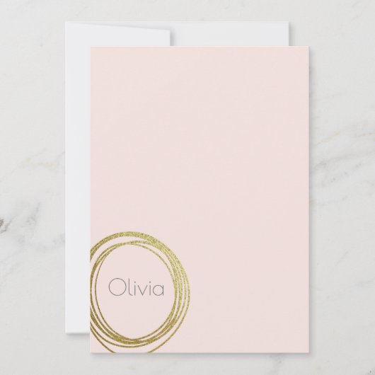 Faux Gold Abstract Cirkelontwerp met naam Notitiekaartje (Voorkant)