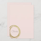 Faux Gold Abstract Cirkelontwerp met naam Notitiekaartje (Voorkant / Achterkant)