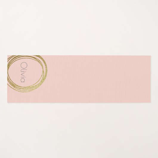 Faux Gold Abstract Cirkelontwerp met naam Yogamat (Voorkant (horizontaal))