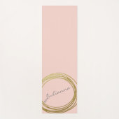 Faux Gold Abstract Cirkelontwerp met roze naam Yogamat (Voorkant)
