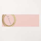 Faux Gold Abstract Cirkelontwerp met roze naam Yogamat (Voorkant (horizontaal))