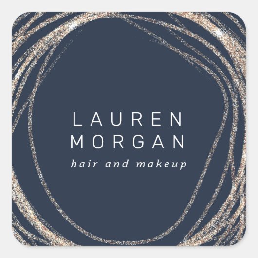 Faux Gold abstract logo Modern monogram Vierkante Sticker (Voorkant)