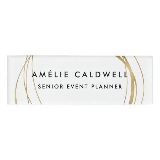 Faux Gold Abstract Naambadge (Voorkant)