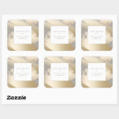 Faux Gold Abstract Swashes op Taupe Vierkante Sticker (Vel)