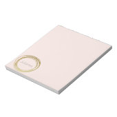 Faux Gold Abstracte Cirkel Ontwerp Blush roze naam Notitieblok (Linkerzijde)