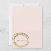Faux Gold Abstracte Cirkel Ontwerp Blush roze naam Notitiekaartje (Voorkant)