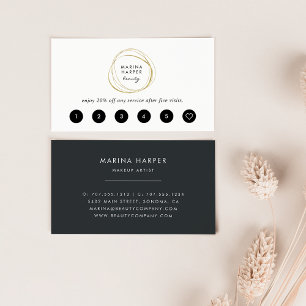 Faux Gold Abstracte Logo Loyalty-Kaarten Klantenkaartje