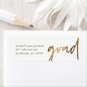 Faux Gold Afstudeerder Mailing Label (Insitu)