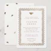 Faux Gold Afternoon Tea Bruids/Trouwdouche Kaart (Voorkant / Achterkant)