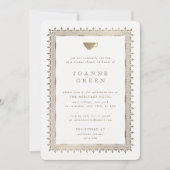 Faux Gold Afternoon Tea Bruids/Trouwdouche Kaart (Voorkant)