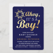 Faux Gold Ahoy is een stinkend baby shower. Kaart (Voorkant)