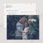 Faux Gold Ananas Foto Opslaan van de datum Briefkaart (Voorkant / Achterkant)