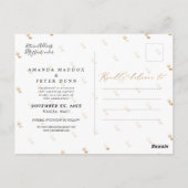 Faux Gold Ananas Foto Opslaan van de datum Briefkaart (Achterkant)