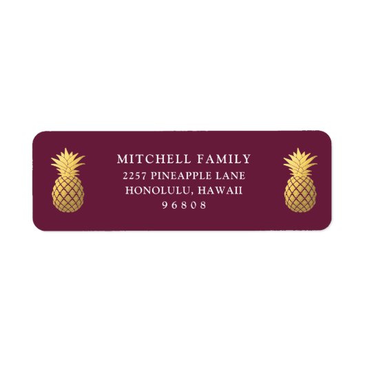 Faux Gold Ananas op Bourgogne Etiket (Voorkant)