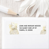 Faux Gold Ananas Retouradres Labels (Insitu)
