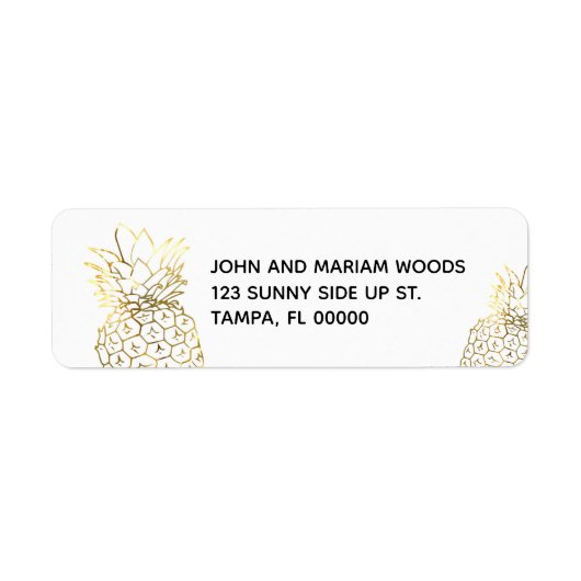 Faux Gold Ananas Retouradres Labels (Voorkant)