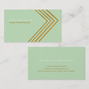 Faux Gold Angle Stripes Modern Bord Groen Visitekaartje