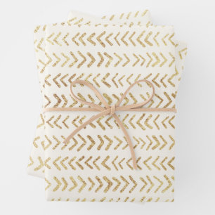 Faux gold arrow pattern inpakpapier vel
