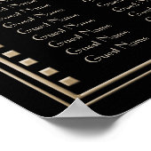 Faux Gold Art Deco Gatsby Wedding Seding Chart Poster (Hoek)