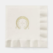 Faux Gold Art Nouveau Mucha Monogram Initiaal Tabe Servet (Voorkant)