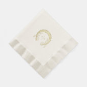 Faux Gold Art Nouveau Mucha Monogram Initiaal Tabe Servet (Hoek)