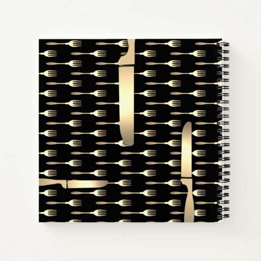 Faux Gold-artikelen, op maat gesneden kookboekrece Notitieboek (Achterkant)