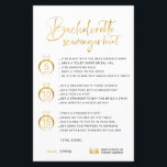 Faux Gold Bachelorette Scavenger<br><div class="desc">Prachtige,  aanpasbare Bachelorette Scavenger Hunt Game! Je kunt het personaliseren met je games,  de punten en de naam van de bruid.</div>