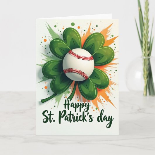 Faux Gold Baseball Luck Card Kaart (Voorkant)