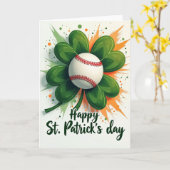 Faux Gold Baseball Luck Card Kaart (Gele Bloem)